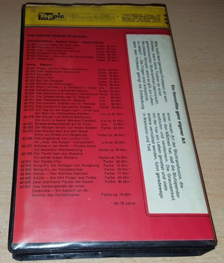 Die Mühle der versteinerten Frauen (Il Mulino delle Donne di Pietra) Toppic VHS - Bild 2 von 2