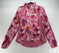 Athleta Run With It Printed Jacket In Pink Petals Print Size Medium