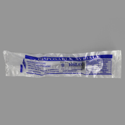 (10ML-100Pk)Plastic Syringe,luer slip syringe,Sterile,Lab,Liquid refill,NoNeedle
