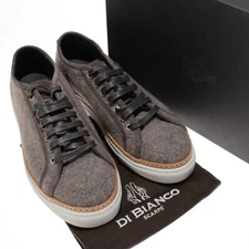 Di Bianco NWD The Biella Dress Sneakers Size 9.5 Fumo Brown/Gray Melange Wool