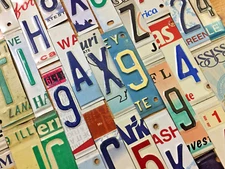 Raised/Embossed License Plate Letters and Numbers for Signs and Arts and Crafts