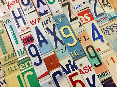 Raised/Embossed License Plate Letters and Numbers for Signs and Arts and Crafts