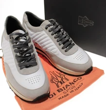 Di Bianco NWD Daytona Casual Sneakers Size 11.5 White Leather/Light Gray Suede