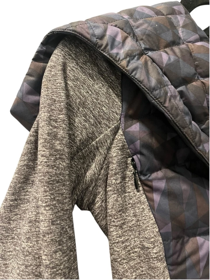 Lululemon Goose Down Hooded Geometric Purple Pullover Jacket Size 4 Casual Gray - Image 3 of 4