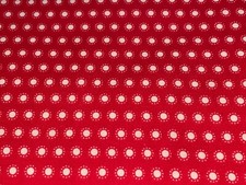 2/3 Yd White Circle Dots on Bright Red Cotton Quilt Fabric BTHY by Cranston