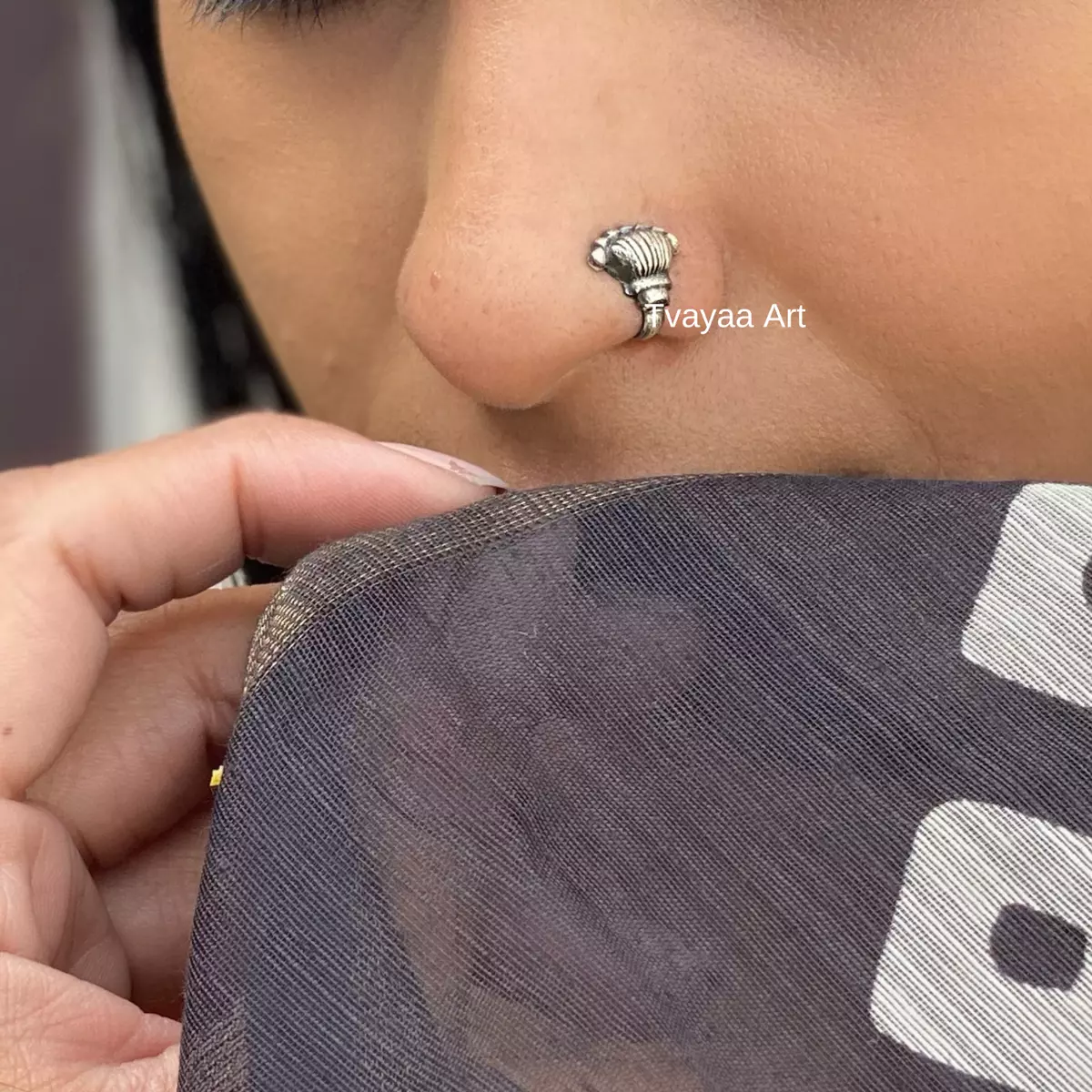 Pure silver nose ring online online