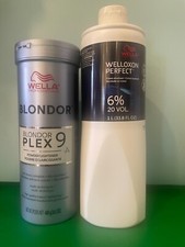 2 Wella Blondor Plex 9 Powder Lightener  Wella Creme Developer Choose Yours 