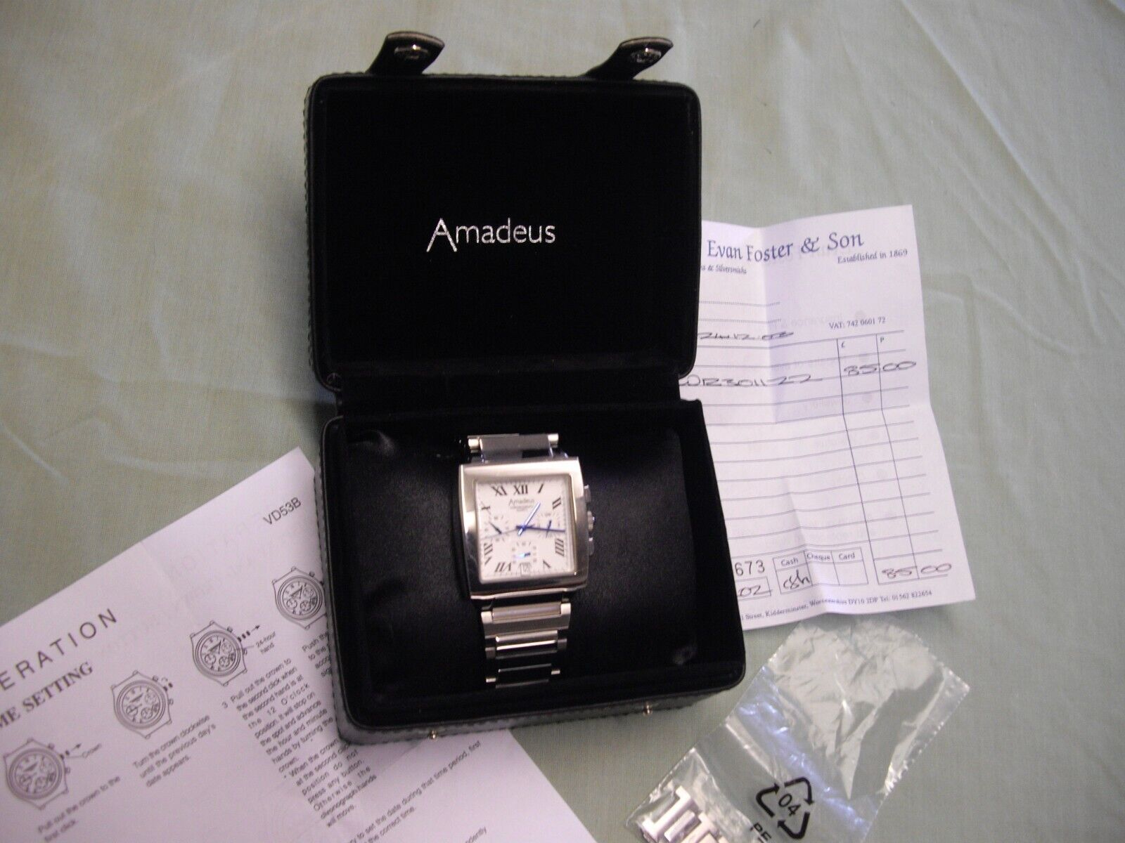 Amadeus Chronograph Gents Stainless Steel Watch AM00036 ~Mint Condition in Box~