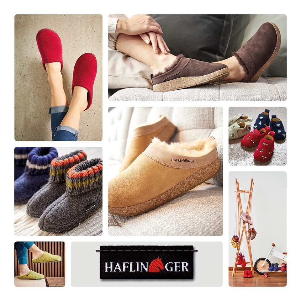 Haflinger Unisex AT Nordkap Wool Hard Sole Slippers, Grey Speckle