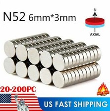 20/50/100/200PC N52 6mm x 3mm 1/4"x1/8" Strong Disc Rare Earth Neodymium Magnet
