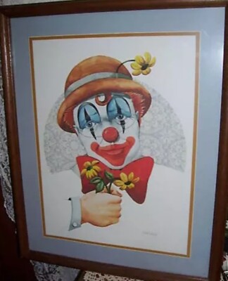 Framed Clown Print by Tom Wood