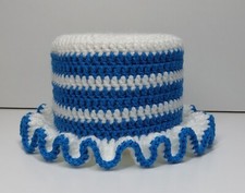 Klorollenhut Klohut Auto Hutablage Retro - weiß - blau Badezimmer (65)