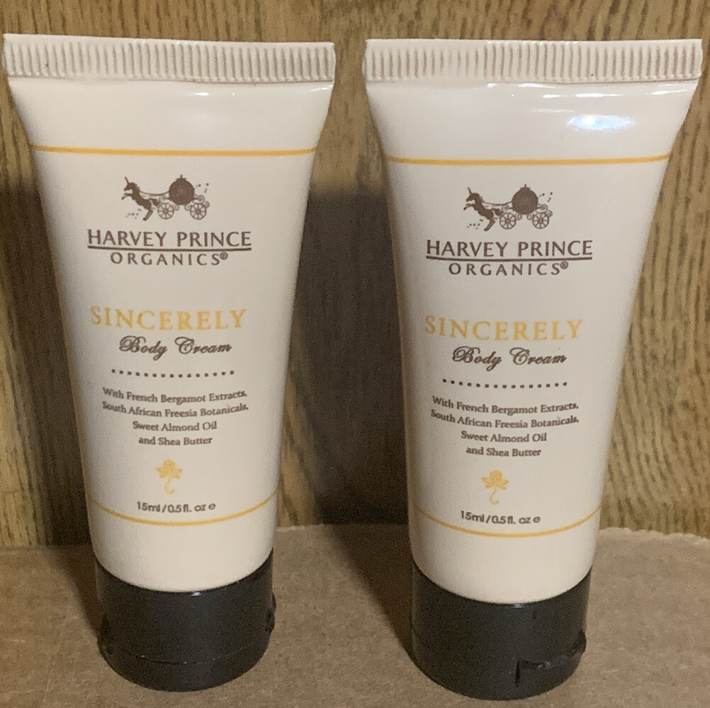 Lot Of 2! Sincerely By Harvey Prince Body Cream Travel/Deluxe