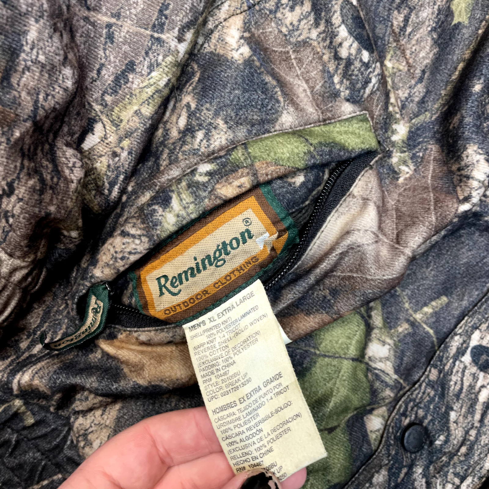 Remington Real Tree Fleece Jacket Mens XL Reversible Camo Hunting Coat, Green image 8