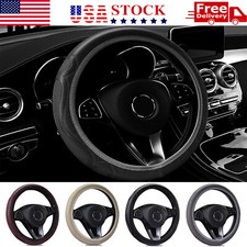 Leather Car Steering Wheel Cover Breathable Anti-slip Car Accessories 4 Color Us Leather Car Steering Wheel Cover Breathable Anti-slip Car Accessories 4 Color Us