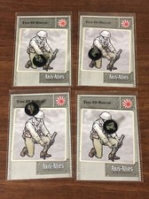 Axis and Allies Miniatures Type 89 Mortar Lot Of 4 With Cards In Sleeves EXC