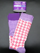 Gildan Smart Basic Girl's Knee-High Socks Two Pack new Pink & Purple Size 10.5-4