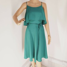 "ANN TAYLOR" SEA GREEN OVERLAY TOP CAREER CASUAL A LINE DRESS SIZE: 10 NWT $120
