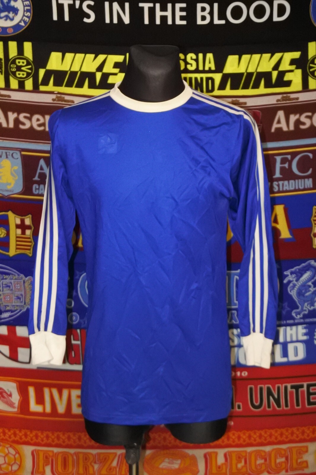 4/5 Adidas adults L l/s retro vintage football shirt jersey