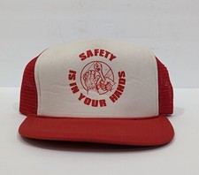 Vintage Safety Is In Your Hands Snapback Mesh Trucker Hat Cap
