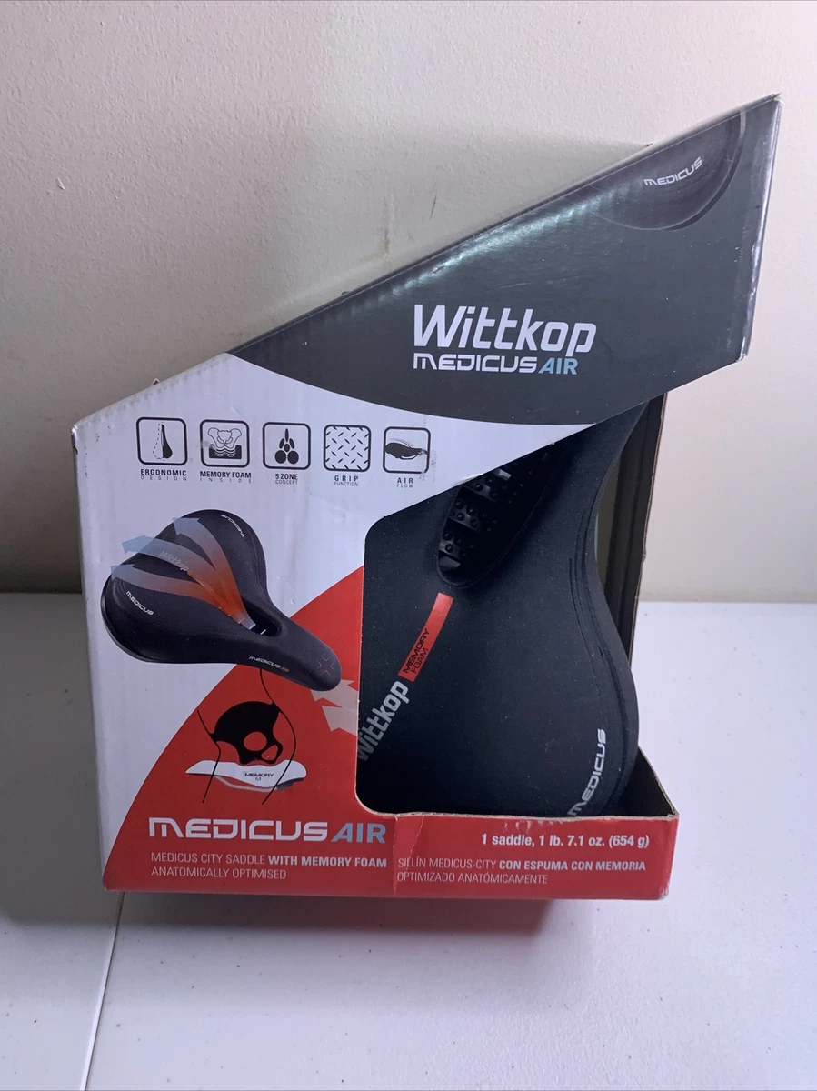 Wittkop Medicus Air City Saddle With Memory Foam Bike Seat Black