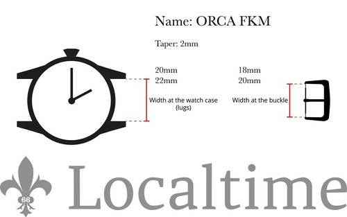 Orca FKM Gummi Taucher Uhrenarmbänder mit Schnellspannleisten in 7 Farben 20 mm-22 mm - Bild 4 von 21