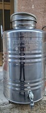 CONTENITORE FUSTO BIDONE RECIPIENTE VUOTO PER OLIO ACCIAIO INOX 20/50/100 LITRI