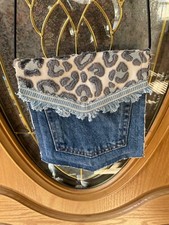  New Hand Made Denim Jean Purse - Tote w/ decorative inside