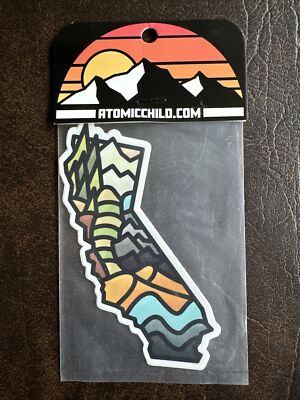 Atomic Child Design Vinyl All Weather California Sticker 4.5 