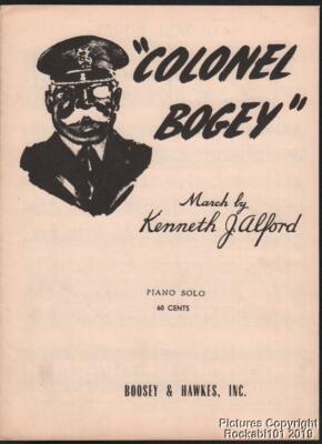 1943 Kenneth Alford March Sheet Music (Colonel Bogey)