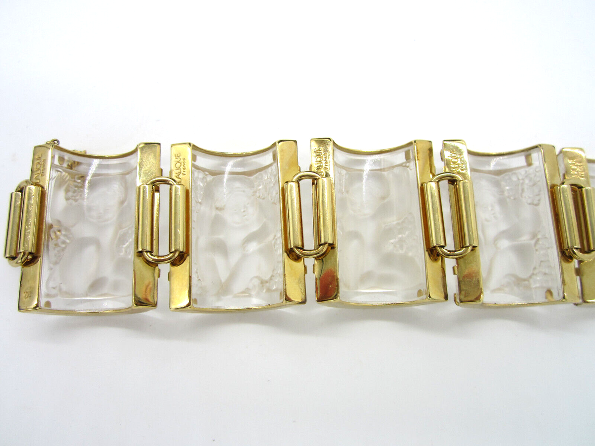 Gorgeous Lalique France Enfants Amongst Grapes Clear Crystal Panel