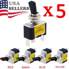 5x Blue LED Light 3Pin Rocker Toggle ON/Off  Switch 30A 12V for Car Boat Marine