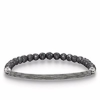 Thomas Sabo Faceted Hematite Beads & Sterling Silver Bracelet Size:l(6.9) Thomas Sabo Faceted Hematite Beads & Sterling Silver Bracelet Size:l(6.9)
