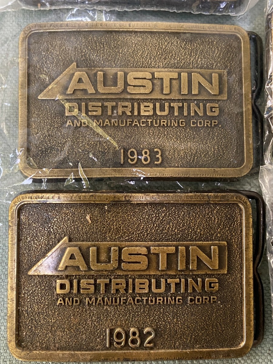 Vintage Austin Distributing Manufacturing Corp Brass Belt Buckle 1980’s New NOS View 2