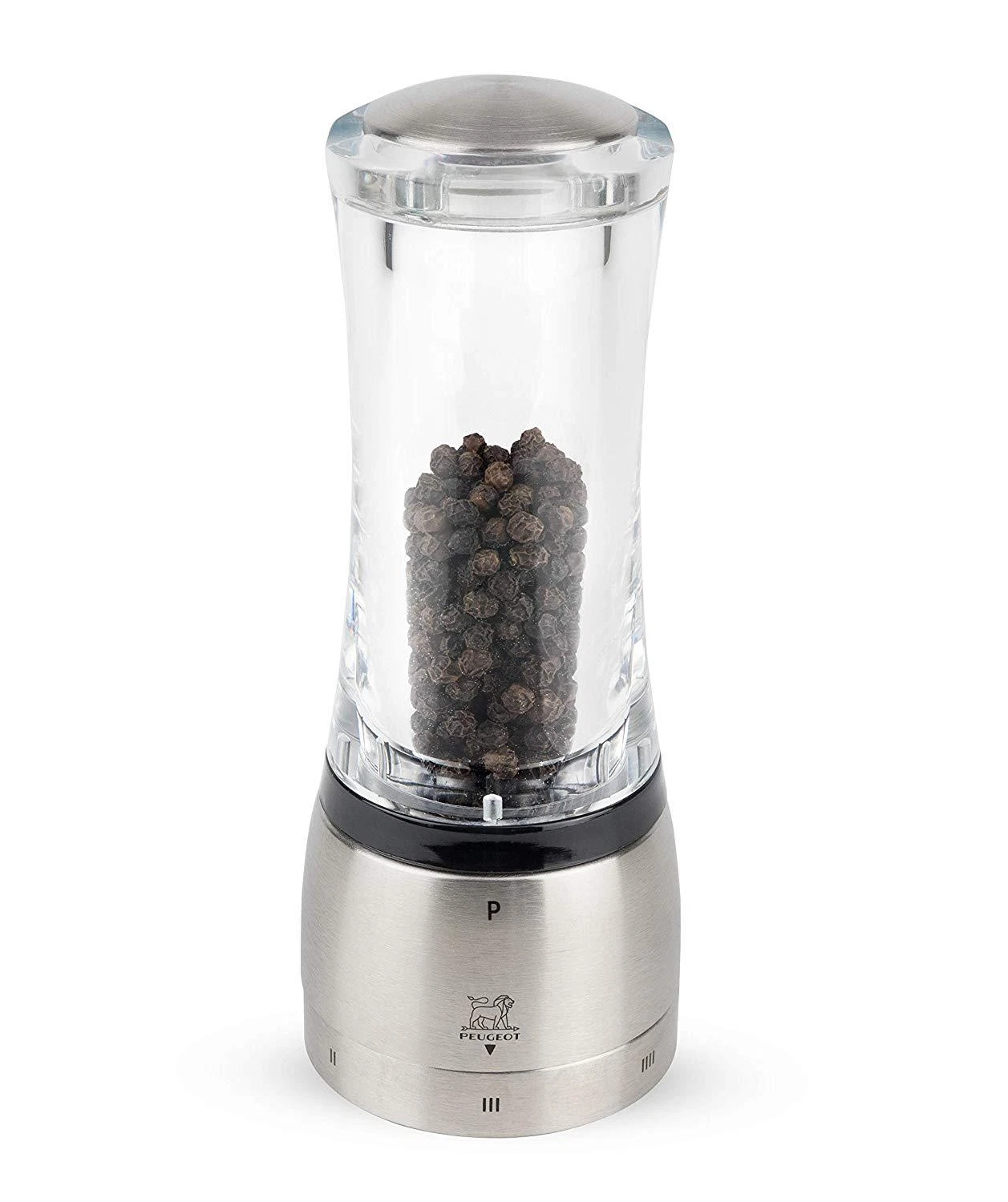 Peugeot 25427 Daman U'Select Shaftless 6.5 Inch Pepper Mill, Stainless Steel