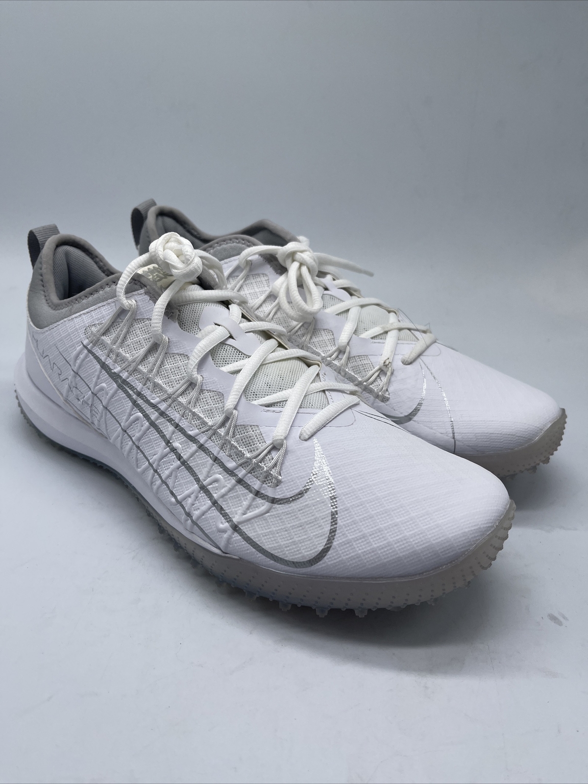 Nike Alpha Huarache 7 Pro Turf LAX Lacrosse Mens White Silver