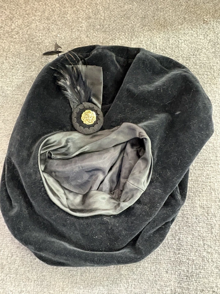 De Colección J. Peterman Co Gorra Grande Boina Terciopelo Plumas Gran Tamaño Boho Dramático Años 90 Foto 3 de 4