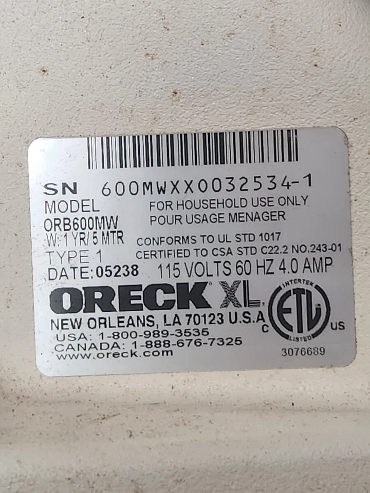 ORECK ORB600MW (DDP006171) - Image 4 of 4