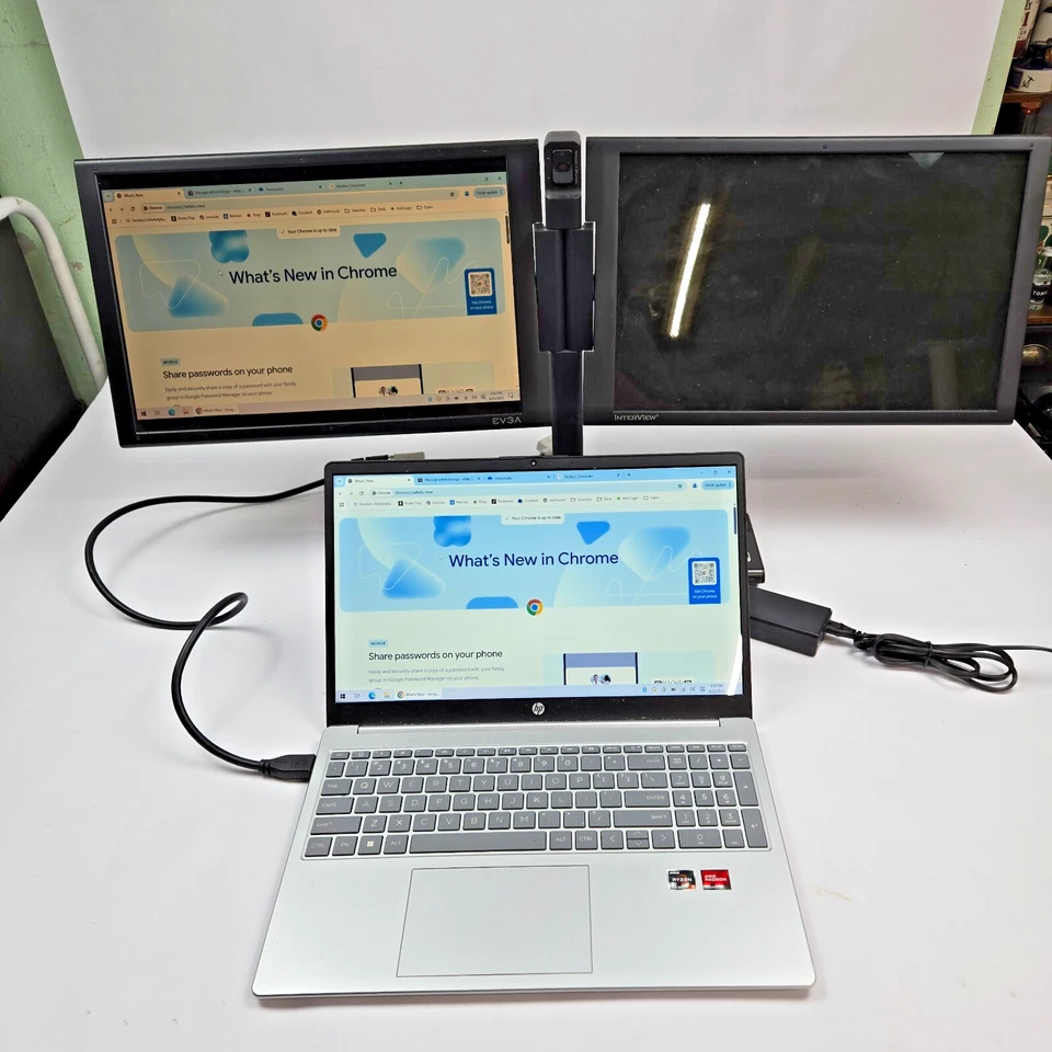 EVGA InterView 1700 17 inch Dual Monitor System - USB Hub Webcam 1440x900 - Image 2 of 4