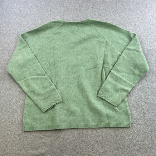 Eddie Bauer Sweater Womens Large Green Long Sleeve V Neck Lambswool Ladies - Picture 7 of 7