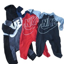 Lot of 3 - Boy's Nike Long Sleeve Sleepers - 3 Months - Full Zipper