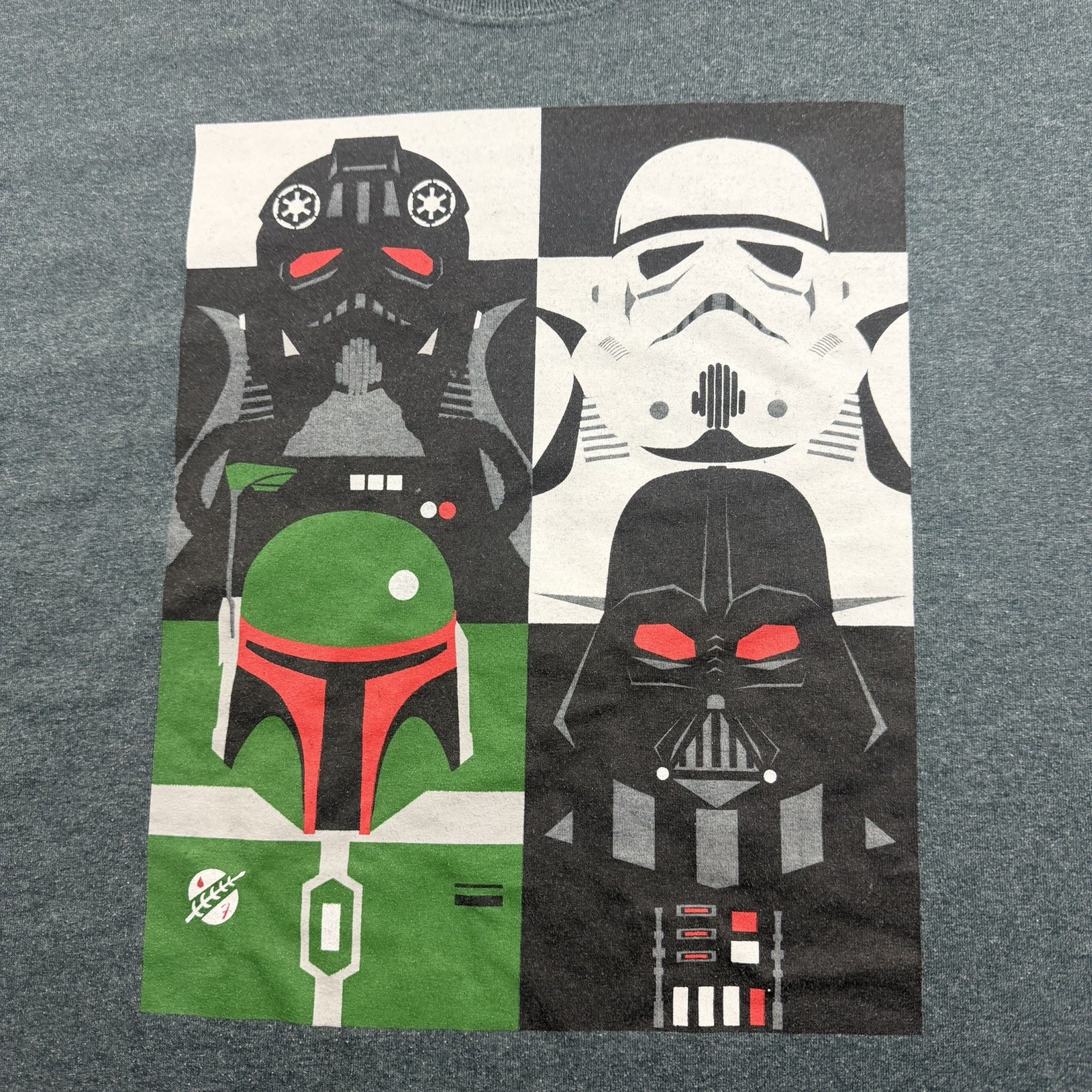 Star Wars Shirt Mens XL Gray Darth Vader Boba Fett Long Sleeve Sci Fi Graphic thumbnail 3