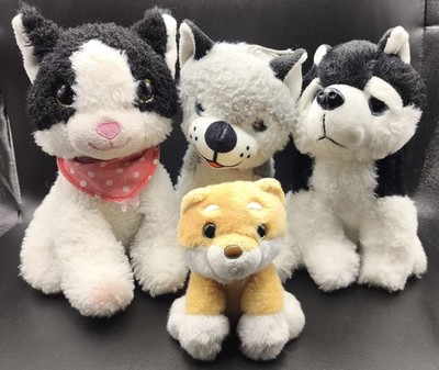 4 Plüschtiere Konvolut Husky Wolf Hund Fuchs Stofftiere gemischt Restposten