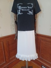Vintage 1950s/60s White Lace Ruffle-Hem Coquette Cottagecore Half-Slip/Petticoat