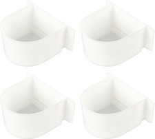 4 Pcs Parrot Cage Replacement Food and Water Cup, White Bird Feeders Winged Univ