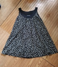 Dolce Gabbana vintage black and white birds print babydoll dress Large