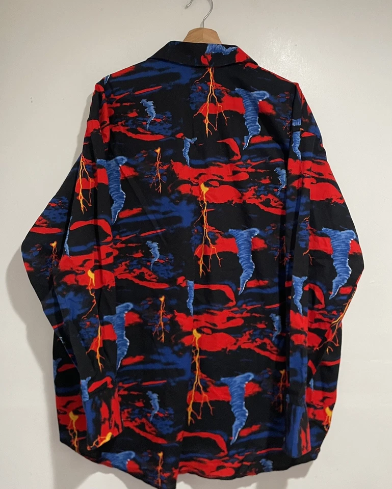 Camisa Wrangler Tornado & Lighting Vintage Años 90 Botón Talla XL Rara Multicolor  Foto 3 de 4