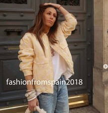 ZARA NEW WOMAN FLORAL JACQUARD BOMBER JACKET LIGHT YELLOW XS-XL 8741/105/306