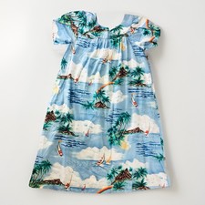 VTG Hilo Hattie Womens Size L Hawaiian Muu Muu Dress Sailboat Tropical Vacation