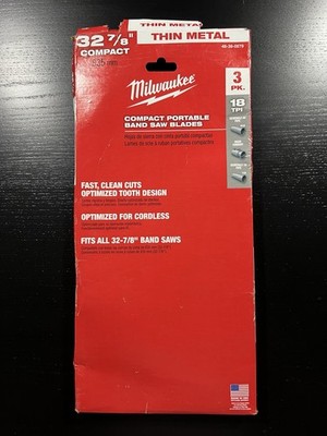 Milwaukee 32-7/8 in. 18 TPI Compact Bi-Metal Band Saw Blade 3-Pack 48-39-0579